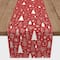 72" Winter Tree Pattern Red Poly Twill Table Runner